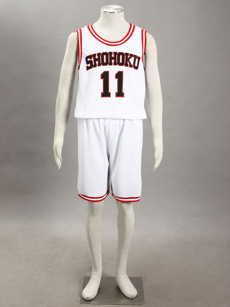 Slam Dunk Kaede Rukawa The Shohoku High School basketball team Uniform White Number 11 Cosplay Costume